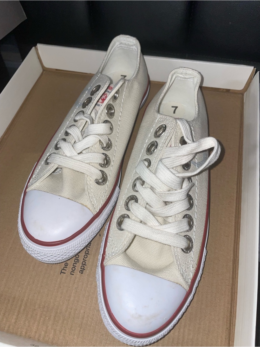 Classic Low-Top Canvas Sneakers in Cream - Women's Size 7 “Hot DEAL”